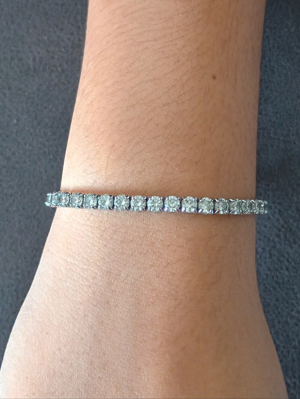 Swarovski Imber Emily Tennis bracelet Round cut, Black, Rhodium plated